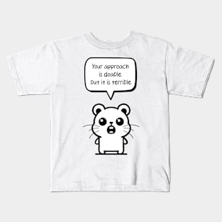 Sarcastic Standing Hamster: A Clever Critique Kids T-Shirt